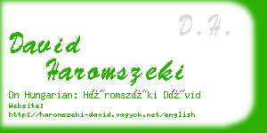 david haromszeki business card